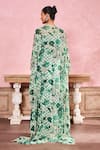 Shop_Krisha sunny Ramani_Green Cape Georgette Embroidered Sequins V-neck Geometric Hand Skirt Set With _at_Aza_Fashions