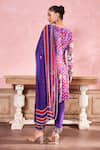 Shop_Krisha sunny Ramani_Purple Kurta And Dupatta Georgette Embroidered Floral Print Panelled Pant Set _at_Aza_Fashions