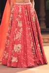 Buy_Paulmi and Harsh_Red Lehenga And Blouse Chiniya Silk Embroidery Abstract Floral Print Set _Online_at_Aza_Fashions