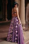 Shop_Paulmi and Harsh_Purple Lehenga And Blouse Chiniya Silk Embroidery Floral Sequin Panelled Set _at_Aza_Fashions