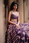 Paulmi and Harsh_Purple Lehenga And Blouse Chiniya Silk Embroidery Floral Sequin Panelled Set _Online_at_Aza_Fashions