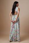 Shop_Payal Singhal_Blue Crepe Print Flora Dream Round Neck Embellished Choli With Sharara _at_Aza_Fashions