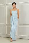 Buy_ITSISH_Blue Italian Satin Embroidered Sequin Square Oceane Corset Dress _Online_at_Aza_Fashions