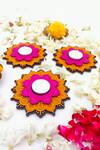 Buy Label Sneha Multi Color Fibre Board Flower Cutwork Shaped Diyas - Set Of 4 Online at Aza Fashions Buy_Label Sneha_Multi Color Fibre Board Flower Cutwork Shaped Diyas - Set Of 4_Online_at_Aza_Fashions