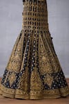 Torani_Black Jeni Silk Embroidery Zardozi Sweetheart Neck Bhadra Nalika Lehenga Set _Online_at_Aza_Fashions