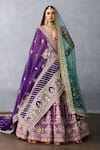 Buy_Torani_Purple Jeni Silk Embroidery Zardozi Chandramalli Ka Manmayi Bridal Lehenga Set _at_Aza_Fashions