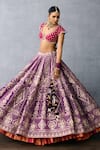 Torani_Purple Jeni Silk Embroidery Zardozi Chandramalli Ka Manmayi Bridal Lehenga Set _Online_at_Aza_Fashions