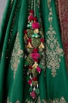 Shop_Torani_Green Jeni Silk Embroidery Zardozi V Neck Mayuri Srisa Bridal Lehenga Set _Online_at_Aza_Fashions