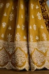 Buy_Torani_Yellow Jeni Silk Embroidery Zardozi Plunge Mehre Heer Mughal Floral Lehenga Set 