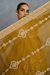 Buy_Torani_Yellow Jeni Silk Embroidery Zardozi Plunge Mehre Heer Mughal Floral Lehenga Set _Online