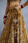 Torani_Yellow Jeni Silk Embroidery Zardozi Mehre Ishiqa Stripe Bridal Lehenga Set _Online_at_Aza_Fashions