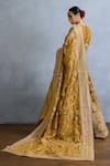 Buy_Torani_Yellow Jeni Silk Embroidery Zardozi Mehre Ishiqa Stripe Bridal Lehenga Set 