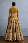 Shop_Torani_Yellow Jeni Silk Embroidery Zardozi Mehre Ishiqa Stripe Bridal Lehenga Set _at_Aza_Fashions