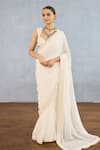 Buy_Torani_Ivory Georgette Embroidered Dori Maahe Lasika Heart Saree _at_Aza_Fashions