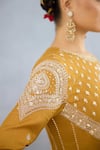 Shop_Torani_Yellow Jeni Silk Embroidered Dori Round Mehre Reja Anarkali Set _Online_at_Aza_Fashions