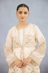 Buy_Torani_Ivory Jeni Silk Embroidered Dori Top Maahe Misa Floral Vine Jacket Pant Set _Online_at_Aza_Fashions