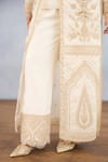 Shop_Torani_Ivory Jeni Silk Embroidered Dori Top Maahe Misa Floral Vine Jacket Pant Set _Online_at_Aza_Fashions