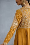 Torani_Yellow Jeni Silk Embroidered Dori Round Mehre Rano Botanic Vine Anarkali Set _at_Aza_Fashions