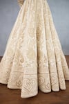 Torani_Ivory Jeni Silk Embroidered Dori Maahe Runa Lotus Vine Anarkali With Dupatta _Online_at_Aza_Fashions