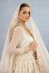 Shop_Torani_Ivory Jeni Silk Embroidered Dori Maahe Runa Lotus Vine Anarkali With Dupatta _Online_at_Aza_Fashions