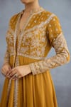 Buy_Torani_Yellow Muslin Silk Embroidered Dori Jacket Mehre Jahan With Angrakha Anarkali _Online_at_Aza_Fashions