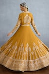 Shop_Torani_Yellow Muslin Silk Embroidered Dori Jacket Mehre Jahan With Angrakha Anarkali _at_Aza_Fashions