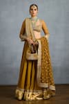 Buy_Torani_Yellow Muslin Silk Embroidered Pearl Shamse Naazia Pleated Lehenga Set _at_Aza_Fashions