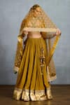 Buy_Torani_Yellow Muslin Silk Embroidered Pearl Shamse Naazia Pleated Lehenga Set 