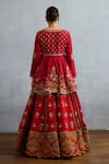 Shop_Torani_Red Jeni Silk Embroidered Zardosi V Neck Shamse Reya Lehenga Set _Online_at_Aza_Fashions