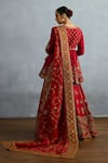 Shop_Torani_Red Jeni Silk Embroidered Zardosi V Neck Shamse Reya Lehenga Set _at_Aza_Fashions