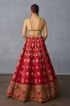 Shop_Torani_Red Jeni Silk Embroidered Zardosi Plunging Shamse Reia Lehenga Set _at_Aza_Fashions