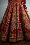 Torani_Red Jeni Silk Embroidered Zardosi Cutwork V Shamse Raisa Lehenga Set _Online_at_Aza_Fashions