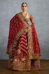 Buy_Torani_Red Jeni Silk Embroidered Zardosi Sweetheart Shamse Fariha Lehenga Set _at_Aza_Fashions