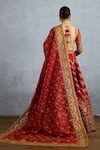 Shop_Torani_Red Jeni Silk Embroidered Zardosi Sweetheart Shamse Fariha Lehenga Set _at_Aza_Fashions