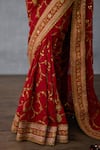 Torani_Red Organza Embroidered Sequin Shamse Ilina Saree _Online_at_Aza_Fashions