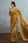 Buy_Torani_Yellow Organza Embroidered Zardosi Mehre Mariam Saree _Online_at_Aza_Fashions