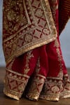 Torani_Red Organza Embroidered Zardosi Shamse Mariam Saree _Online_at_Aza_Fashions