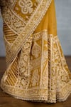 Torani_Yellow Organza Embroidered Zardosi Mehre Heba Saree _Online_at_Aza_Fashions