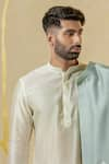 Buy_Runit Gupta_Ivory Chanderi Silk Plain Kurta And Pant Set _Online_at_Aza_Fashions