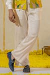 Runit Gupta_Ivory Vegan Silk Plain Shirt Kurta And Pant Set _Online_at_Aza_Fashions