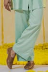 Runit Gupta_Blue Chanderi Silk Plain Kurta And Pant Set _Online_at_Aza_Fashions