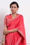 Buy_Vinusto_Pink Handwoven Chanderi Embroidery Zari Saree With Blouse _Online_at_Aza_Fashions