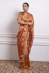 Buy_Vinusto_Brown Handwoven Pattu Silk Zari Saree With Running Unstitched Blouse Piece _Online_at_Aza_Fashions