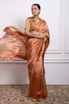 Shop_Vinusto_Brown Handwoven Pattu Silk Zari Saree With Running Unstitched Blouse Piece _Online_at_Aza_Fashions