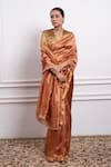 Buy_Vinusto_Brown Handwoven Pattu Silk Zari Saree With Running Unstitched Blouse Piece 