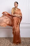 Buy_Vinusto_Brown Handwoven Pattu Silk Embroidered Floral Placement Saree With Blouse _Online_at_Aza_Fashions