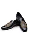 Buy_SHUTIQ_Black Embroidered Javar Patent Leather Shoes _at_Aza_Fashions