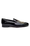 Buy_SHUTIQ_Black Embroidered Javar Patent Leather Shoes _Online_at_Aza_Fashions