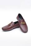 Buy_SHUTIQ_Burgundy Embellished Sesha Serpent Loafers _at_Aza_Fashions