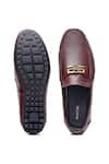 Shop_SHUTIQ_Burgundy Embellished Sesha Serpent Loafers _at_Aza_Fashions